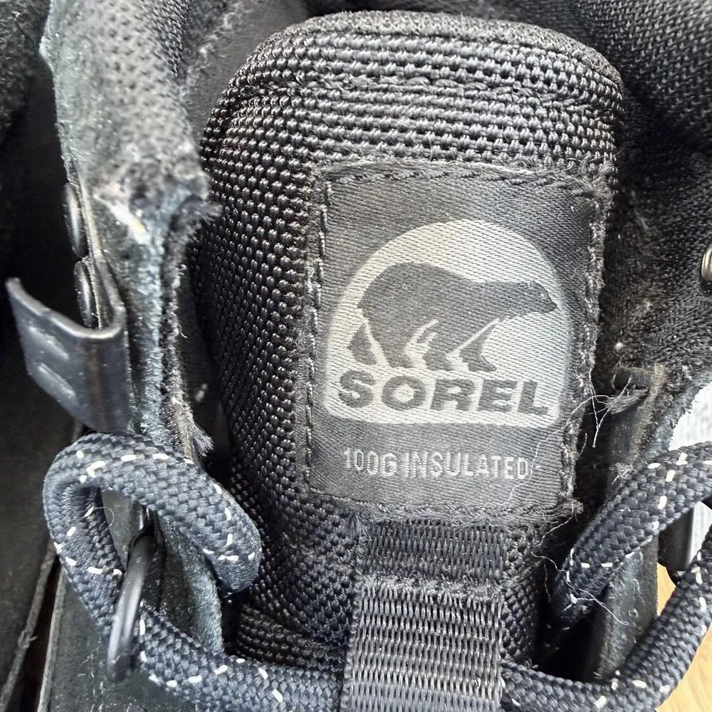 Sorel Boots Mens Size 11.5 Black Nubuck Waterproof Insulated Snow NM5171-010